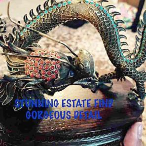 Antique 24k gilt silver Chinese dragon