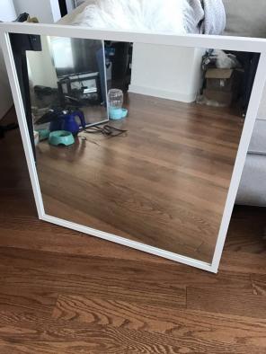 Mirror with white frame