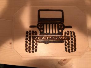 Jeep Girl Wood Burning