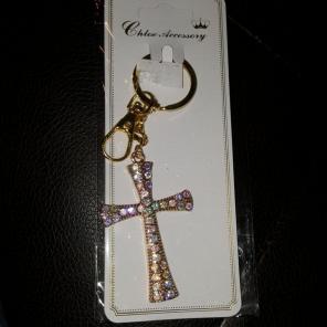 NWT BLING CROSS KEYCHAIN