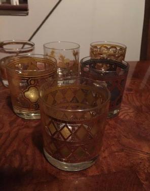 6 Vintage W.V Glass Co. Cocktail glasses