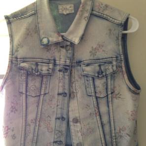 Floral Denim Vest