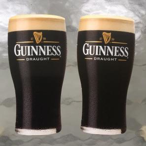 2 GUINNESS Draught Pint Glass Postcards
