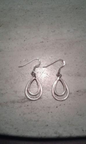 Genuine 1.3" .925ss double hoop earrings
