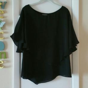 Dressy women's blouse, black,18W