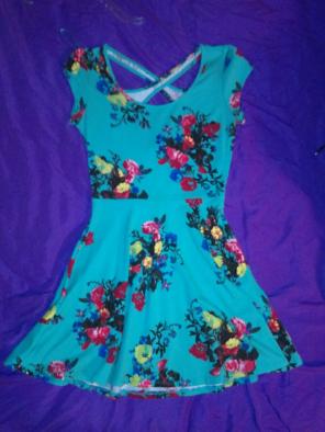 Turquoise flower dress