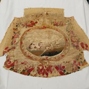 Antique large chair fabric