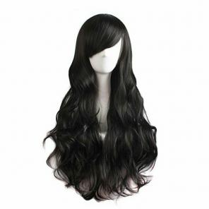 Black Soft Curly Long Cosplay Wig