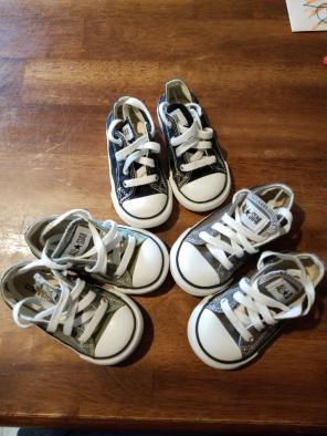 Toddler converse size 6 black green gray