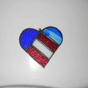 Patriotic Heart Sun Catcher