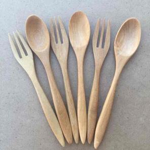 Mini wooden coffee spoons and forks