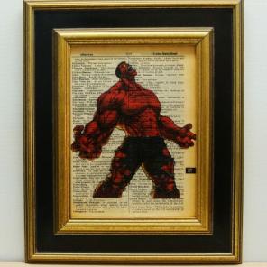 Red hulk print vintage dictionary page