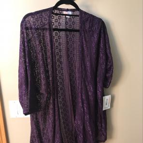 Lularoe Lindsay Kimono Top PLUM LACE MD