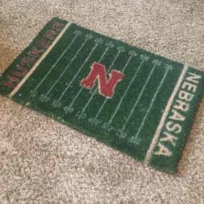 Nebraska Football door mat