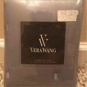 Vera Wang Quilted sham gray new standard