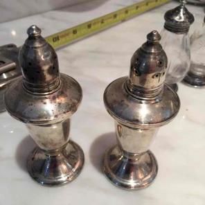 STERLING SILVER SALT AND PEPPER SHAKERS