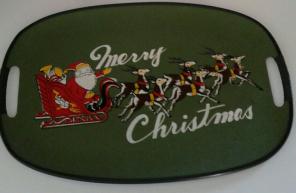 Vintage Retro "Merry Christmas" Tray