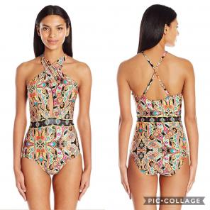 Laundry Wild Paisley Twist Halter 1Piece