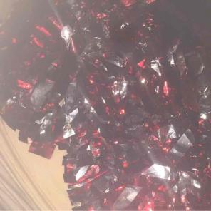 2 silver and red cheer Pom poms
