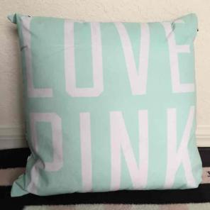 VS Pink Mint Polka Dot Throw Pillow