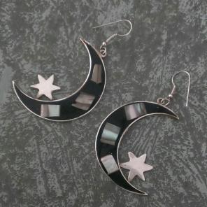 Vintage Silver Inlay Alpaca Earrings