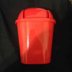 Small red trash can