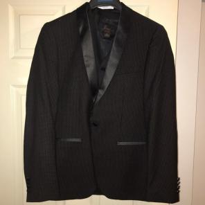 Men's Black And Bronze Dotted Blazer