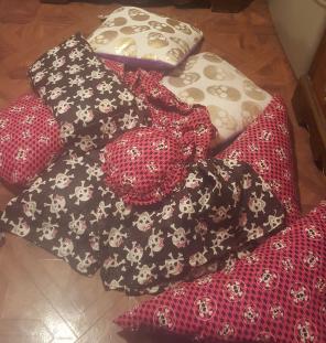 Skull pillows curtains cushion covers