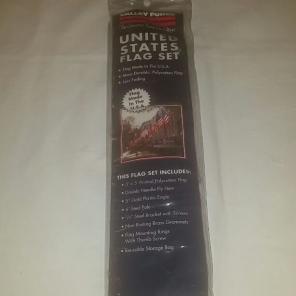 New USA Flag Set With Pole & Bracket