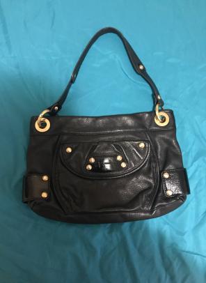 B Makowsky 100 Leather Handbags Mercari Black Gold Leather B Makowsky Purse Bag