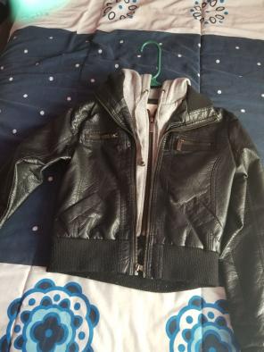Double layered leather jacket