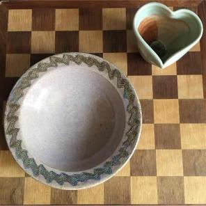 Pottery Bowl & Heart Cup