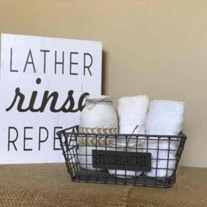 Rustic Farmhouse Metal Storage Bin