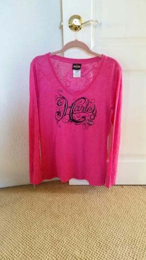 Pink Harley Davidson light thermal top