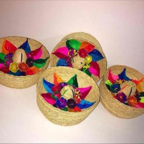 ❤️Weaved straw Sombrero Tortilla Warmer