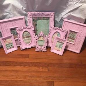 Pink shabby chic Picture frame Lot