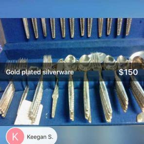Gold plated silverware
