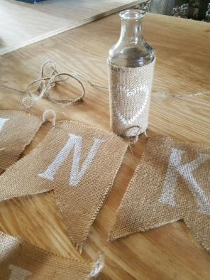 Burlap wedding banners