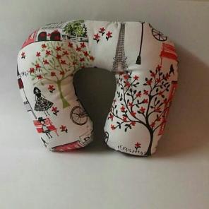 Red Paris Neck Pillow