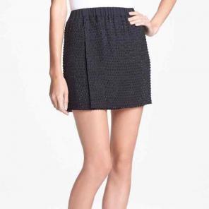 L’Agence Black Beaded Mini Skirt