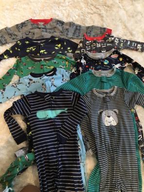 9 CARTERS Footed & Zippered Sleepers