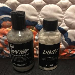 Lush deodorant and Toothy Tabs