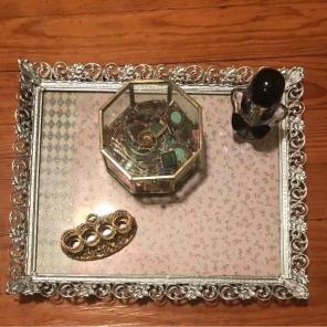 Vintage silver vanity tray/picture frame