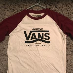 Teen Vans Burgundy Baseball Tee