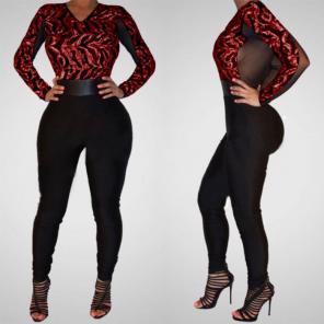 Red Sequin Jumpsuit
