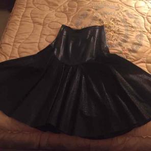 Genuine Leather High-Waisted Skirt