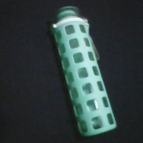 Glass+rubber water bottle