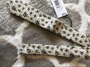 Off White / Black Floral Tie NWT ONE SIZ