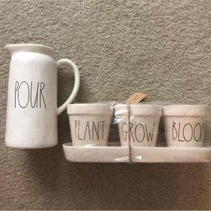 Rae Dunn Pour and Plant,Grow,Bloom
