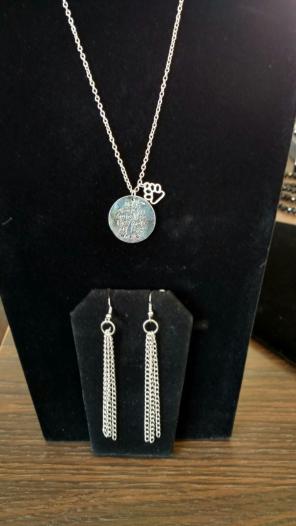 Cute doggie necklace with earrings